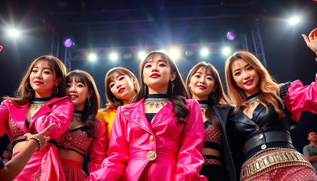 Highlighting Blackpink news with dynamic stage performance capturing the band's energy.