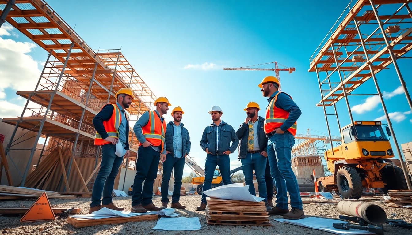 Engaged construction team exemplifying New Jersey Commercial General Contractor expertise on-site.