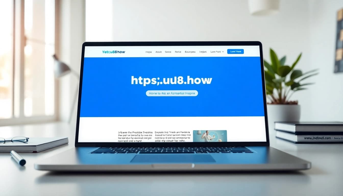 Access https://uu88.how/ showcasing a modern website interface in a stylish office setting.