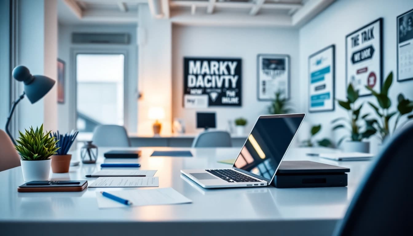 Engaging Agency workspace emphasizing creativity and productivity in a bright environment.