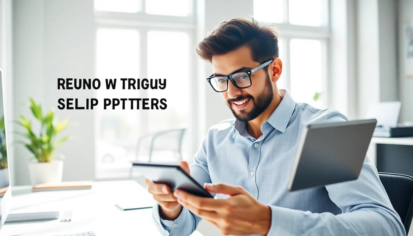 Visualize property flipping investment through a focused investor using a calculator to evaluate returns.