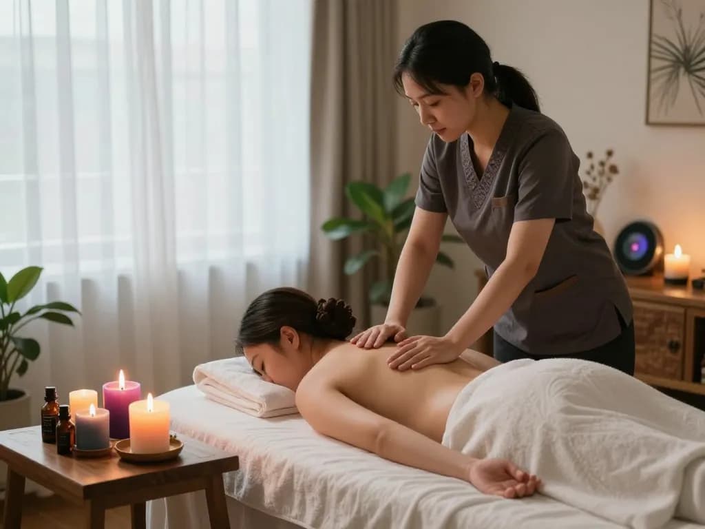 Massage therapy experience at www.maxim-anma.net providing relaxation in a cozy home setting.