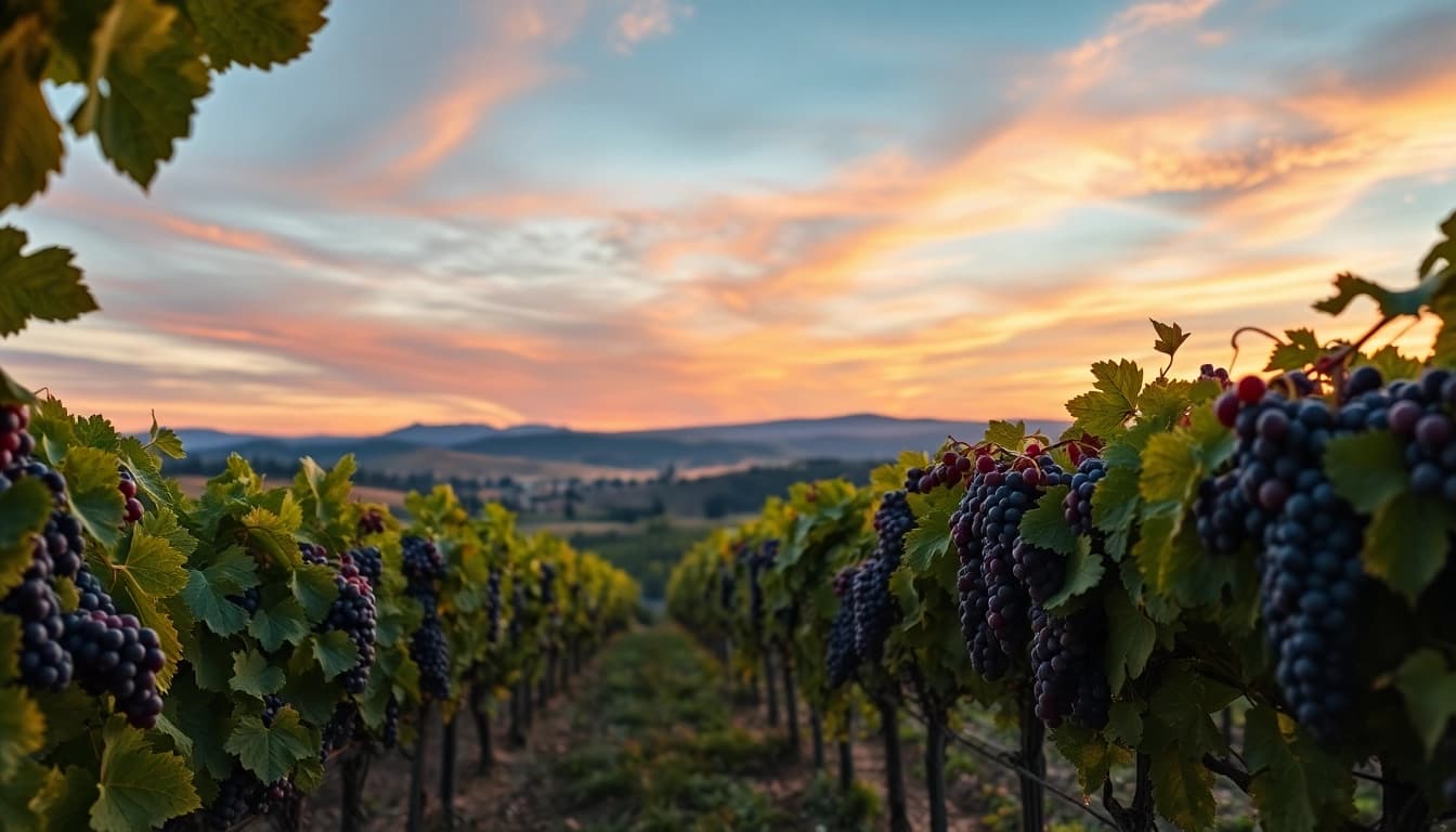 Enjoying wine tasting at Winery Sacramento with picturesque vineyard views and sunset ambiance.