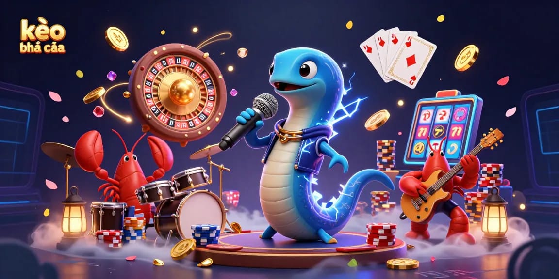 Experience thrilling kèo nhà cái with animated characters performing on an underwater casino stage.