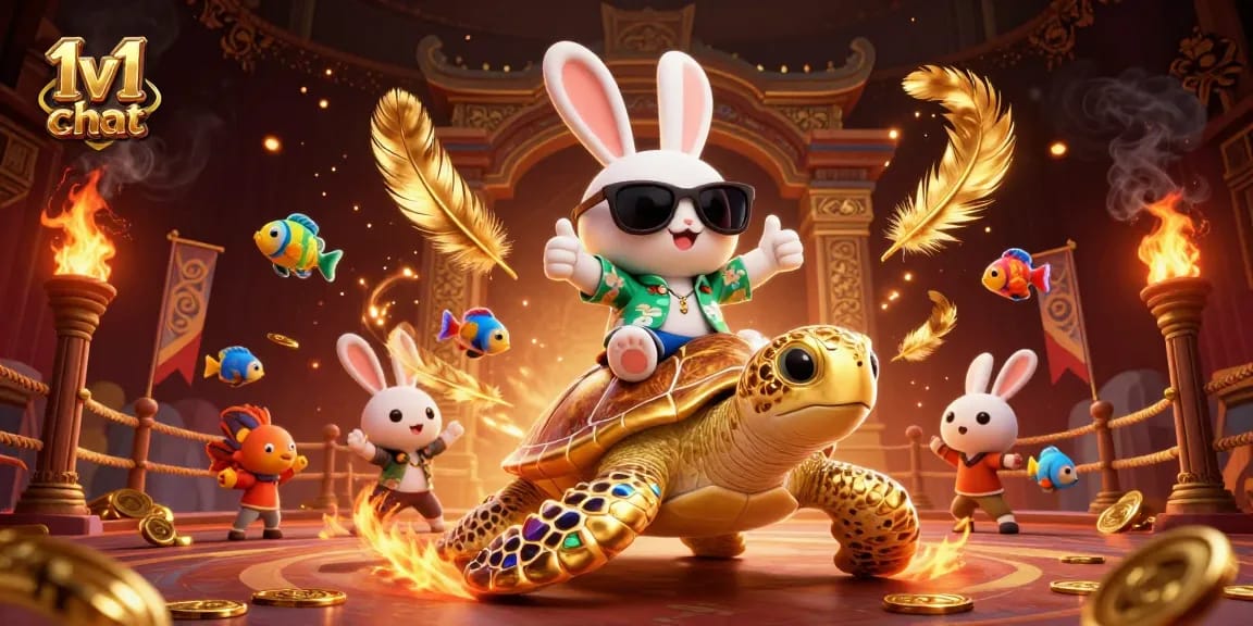 Engage in a thrilling 1v1 chat with dynamic visuals and casino-themed elements.