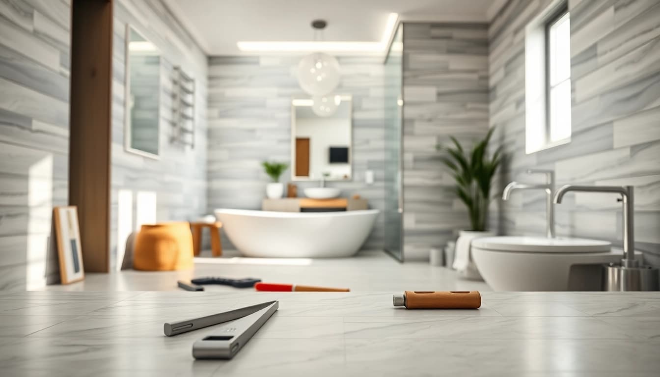 Transform your space with a bathroom remodel near me featuring elegant tiles and modern fixtures.