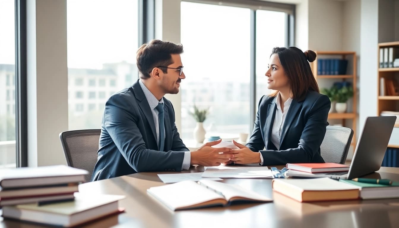 Consultation with an Orlando Personal Injury Lawyer in a modern office.