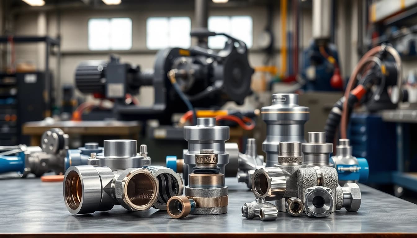 Showcase of custom hydraulic equipment highlighting precision engineering and craftsmanship.