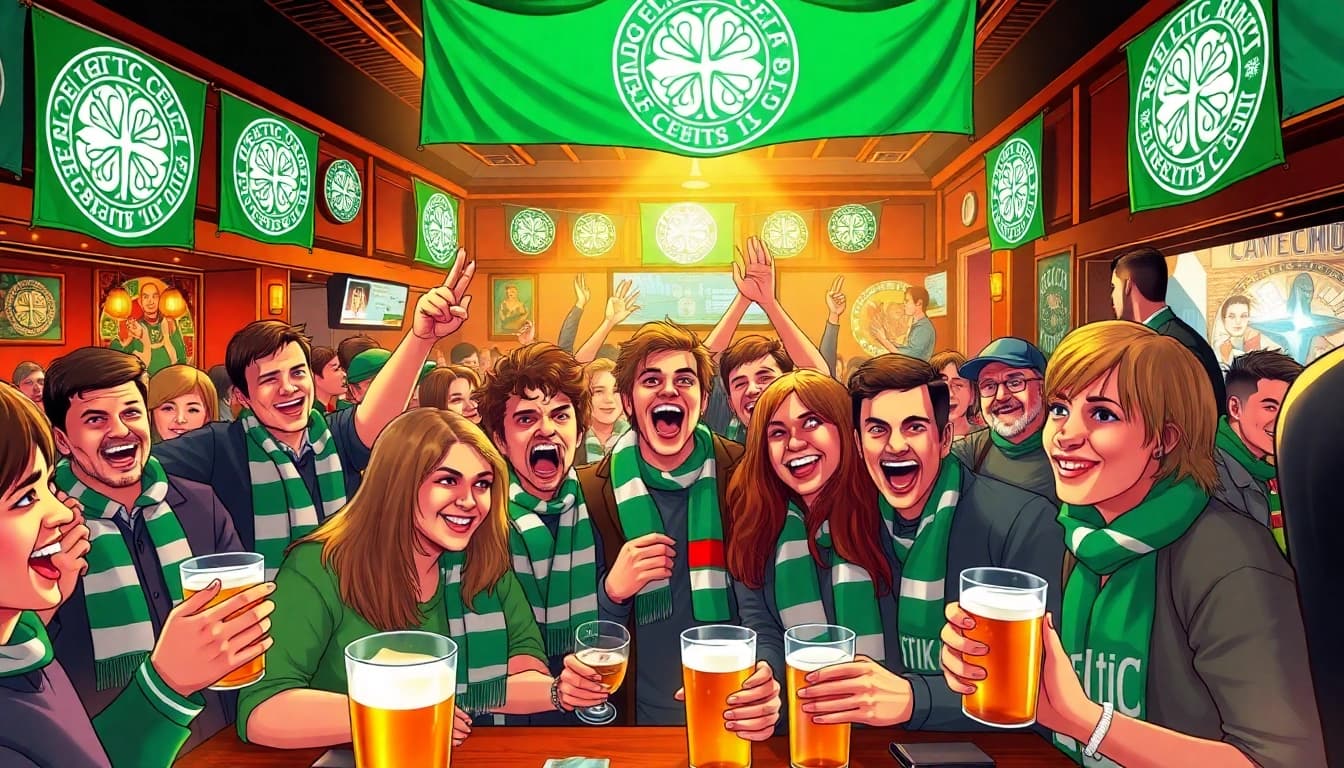 Fans celebrating at the csc hamburg with team colors and vibrant atmosphere.