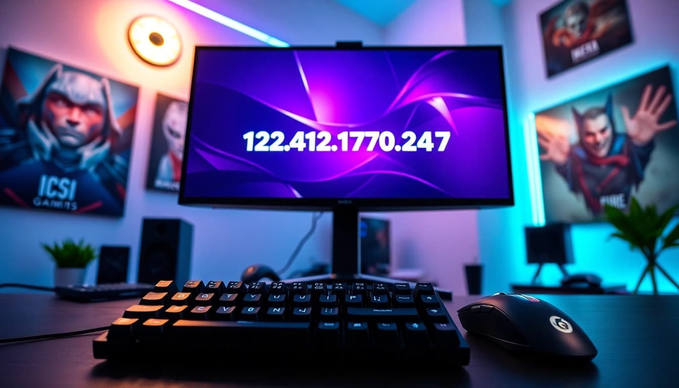 Engage with https://152.42.170.247 through a vibrant gaming setup and dynamic lighting.