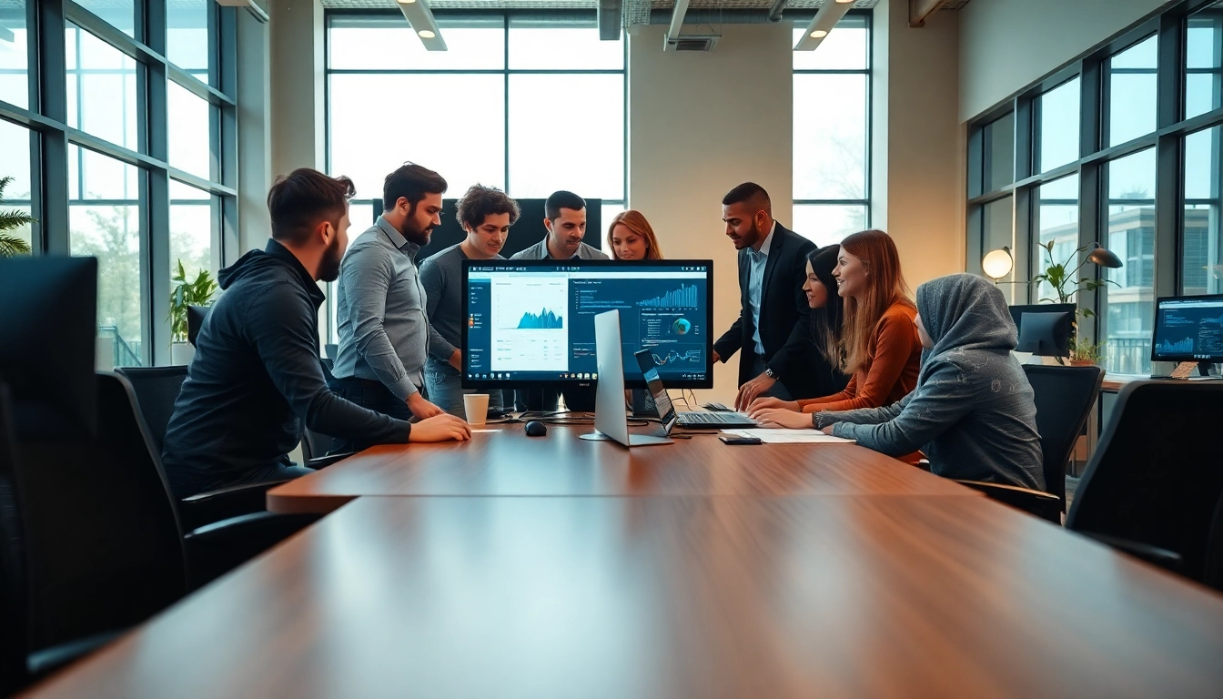 Showcase of Fredericksburg IT Companies collaborating in a modern workspace.