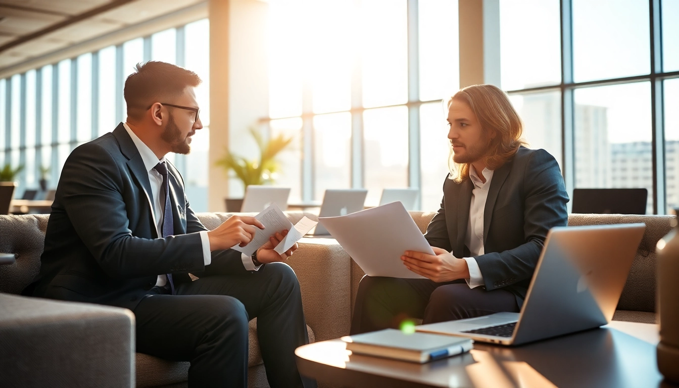 Consult a Washington DC Venture Capital Lawyer in a modern office, emphasizing professionalism and collaboration.