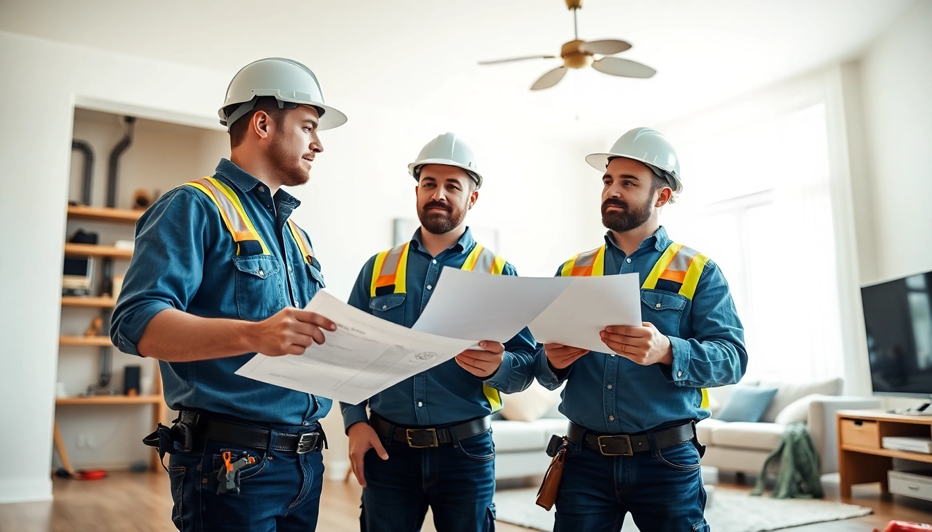 Electricians in Vancouver collaborating on an electrical installation in a modern home.