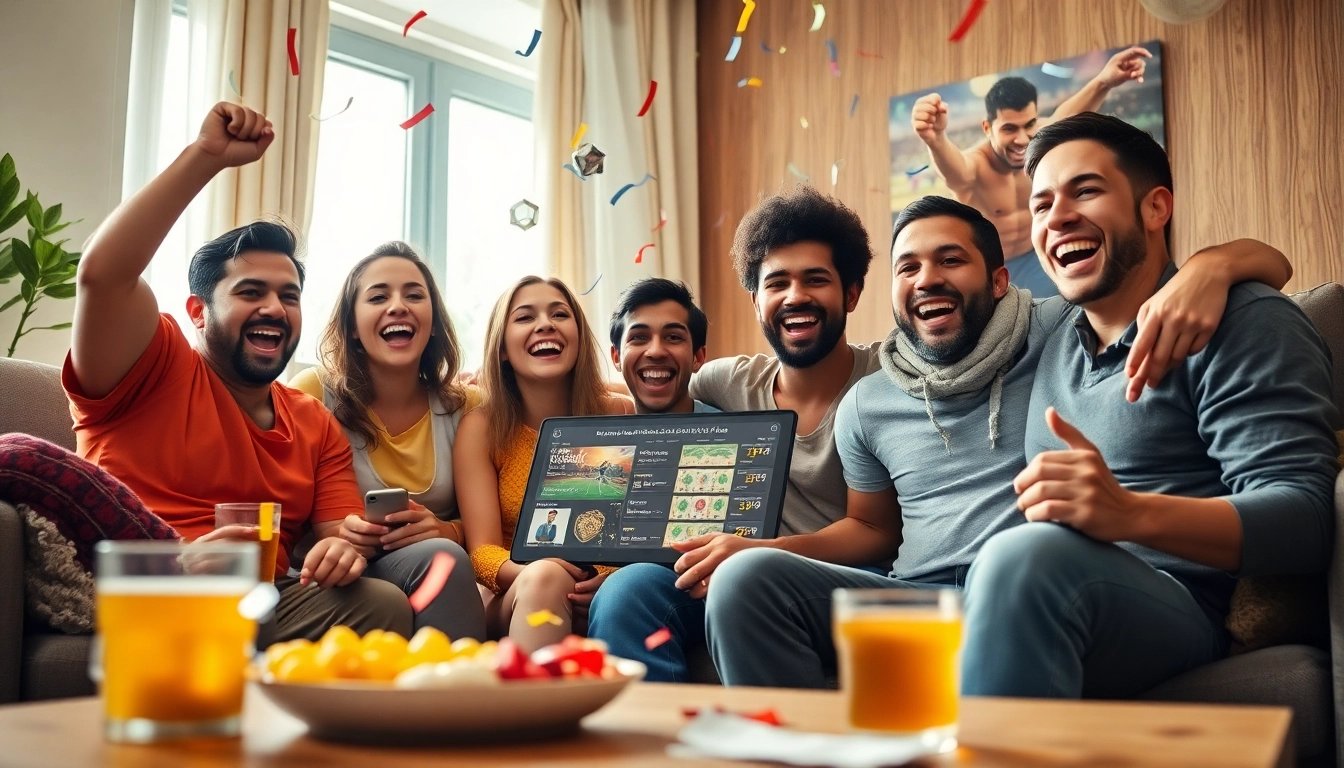 Celebrate the excitement of finding the best sportsbooks in Brazil with friends in a festive atmosphere.