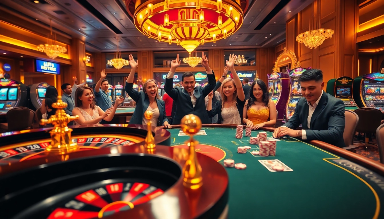 Experience top nhà cái excitement with vibrant players and casino elements.