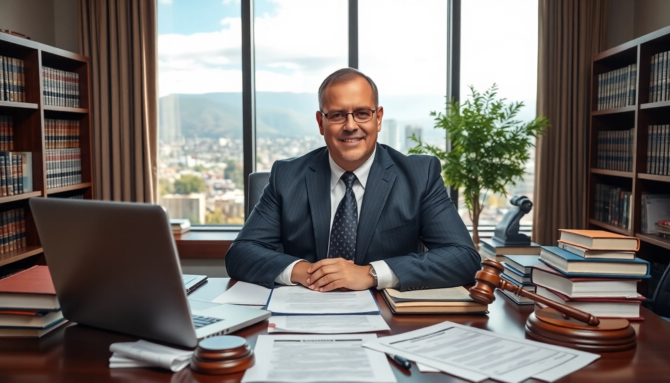 Grand Junction Personal Injury Lawyer consulting with a client in a sophisticated office.