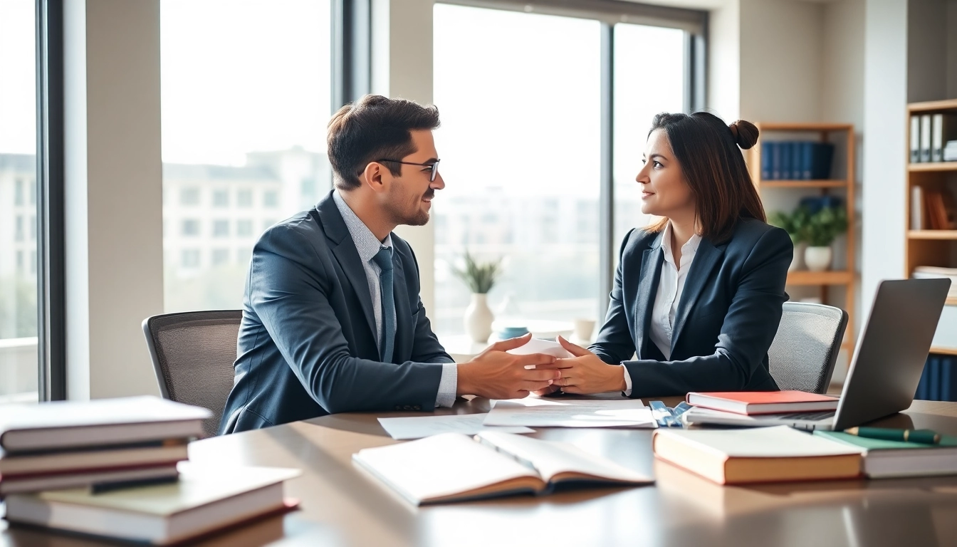 Consultation with an Orlando Personal Injury Lawyer in a modern office.
