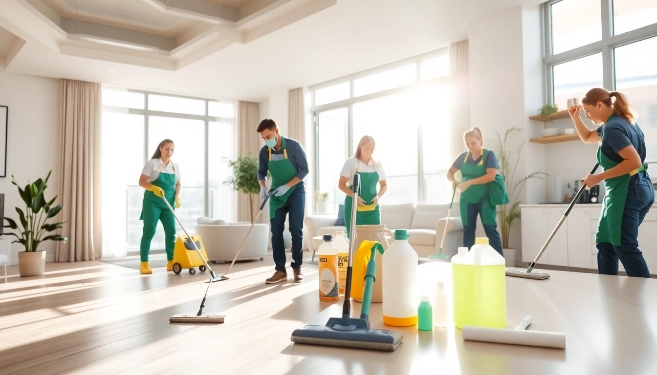 Bond cleaning Brisbane team professionally cleaning an apartment with bright natural light.