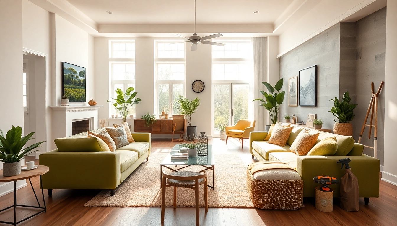 Showcase of home renovation highlighting a modern living room transformation with stylish decor.