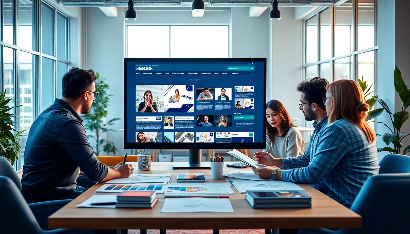 Die kreative Webdesign-Agentur bei der Arbeit, um innovative Designs zu entwickeln.