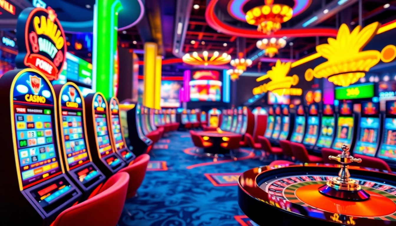 Engaging overview of an online casino site with vibrant gaming elements.
