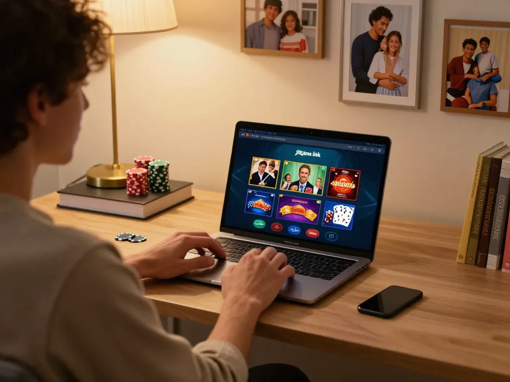 Engaging with online casino gameplay through jilipinas link at home, focused on responsible gaming.