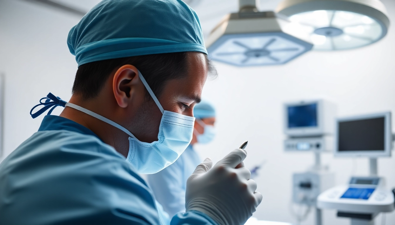 Hair transplant turkey procedure showcasing a skilled surgeon in a modern clinic environment.