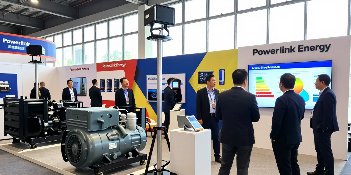 Power generation solutions showcased at an energy expo with advanced gas generators.