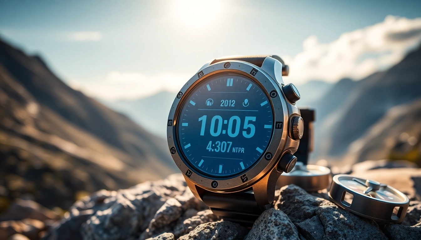 Engage with the features of the Explorer GPS Smart Watch illustrating adventure tracking.