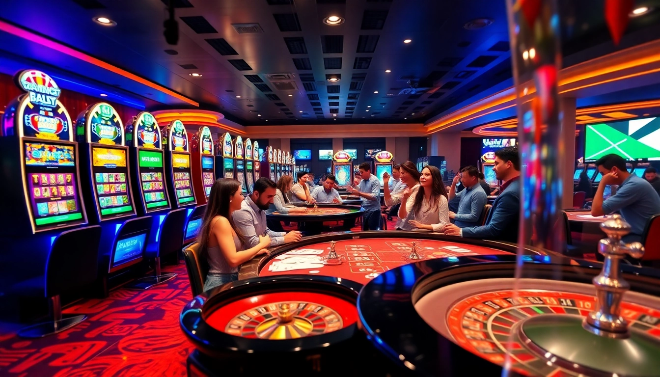 Sbobet players engaging in a thrilling online gambling experience at a luxurious casino table.