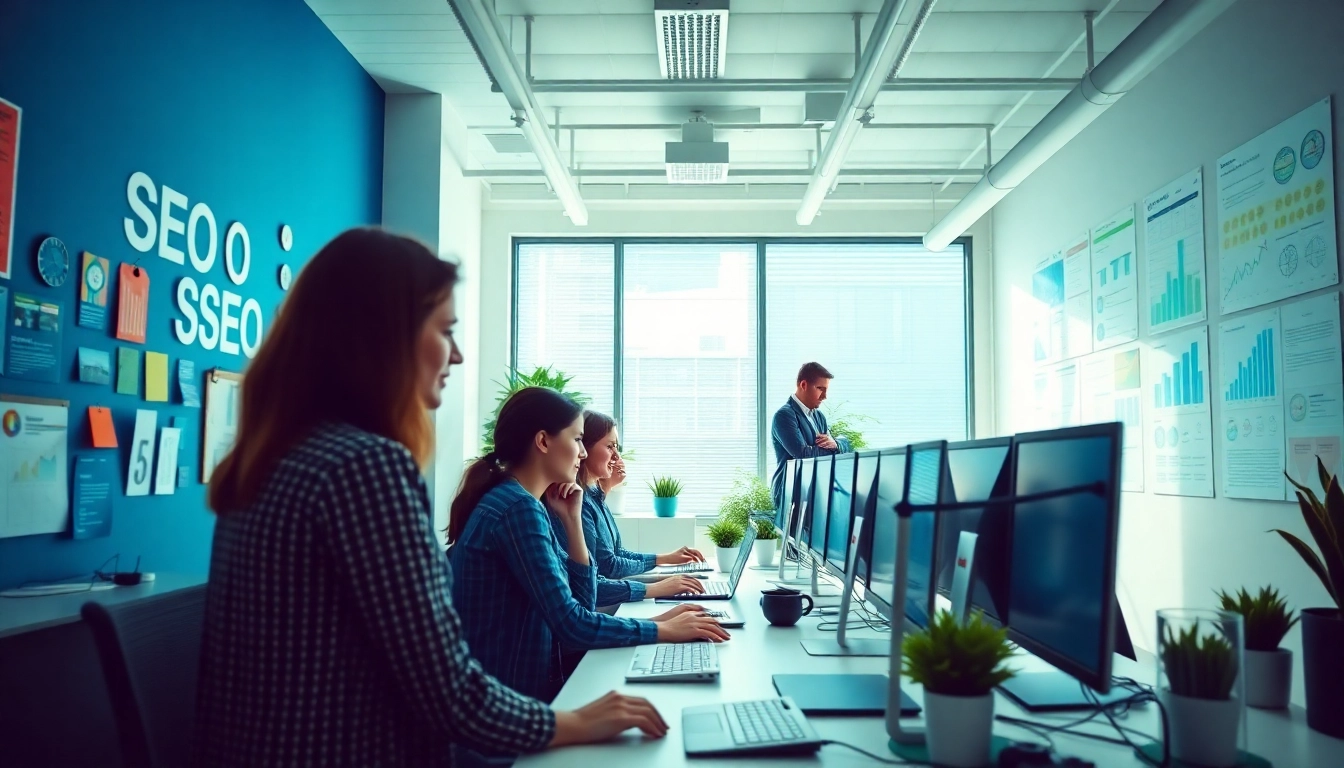 Entdecken Sie agentur seo Strategien in einem modernen Büro, das Kreativität und Teamarbeit fördert.