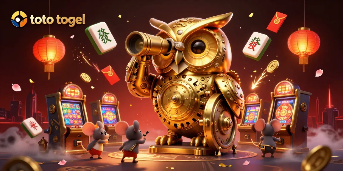 Bermain toto togel dengan cara seru dan menarik, dikelilingi simbol keberuntungan di kasino.