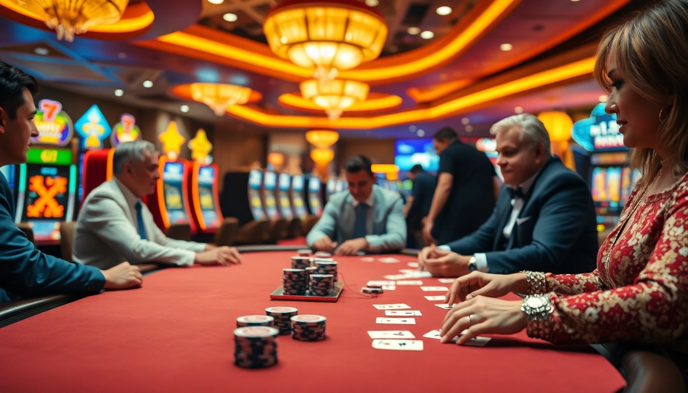 Experience the thrill of gaming at 8win's vibrant casino atmosphere.