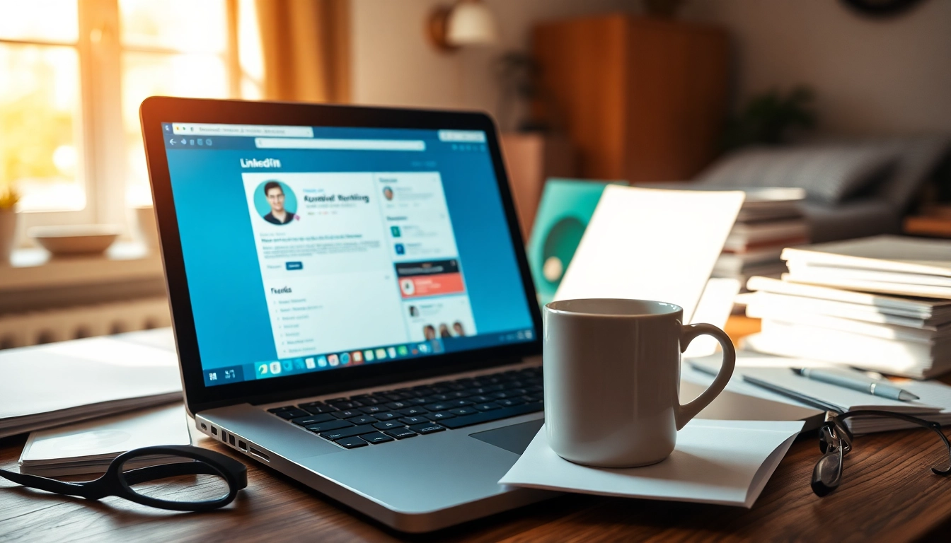 Utilizing the linkedin business email finder tool in a professional digital marketing workspace.