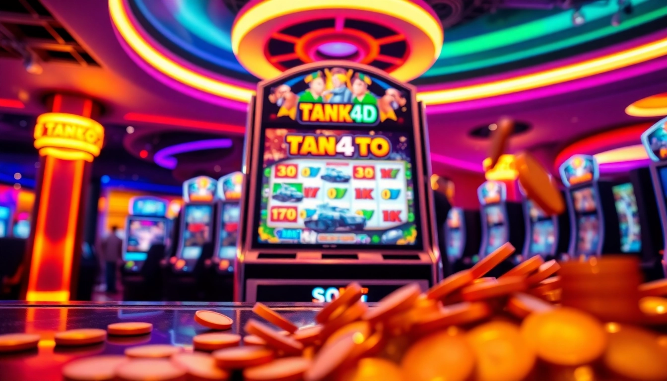 Menangkan hadiah besar dengan tank4d toto slot yang dalam suasana kasino yang ceria.