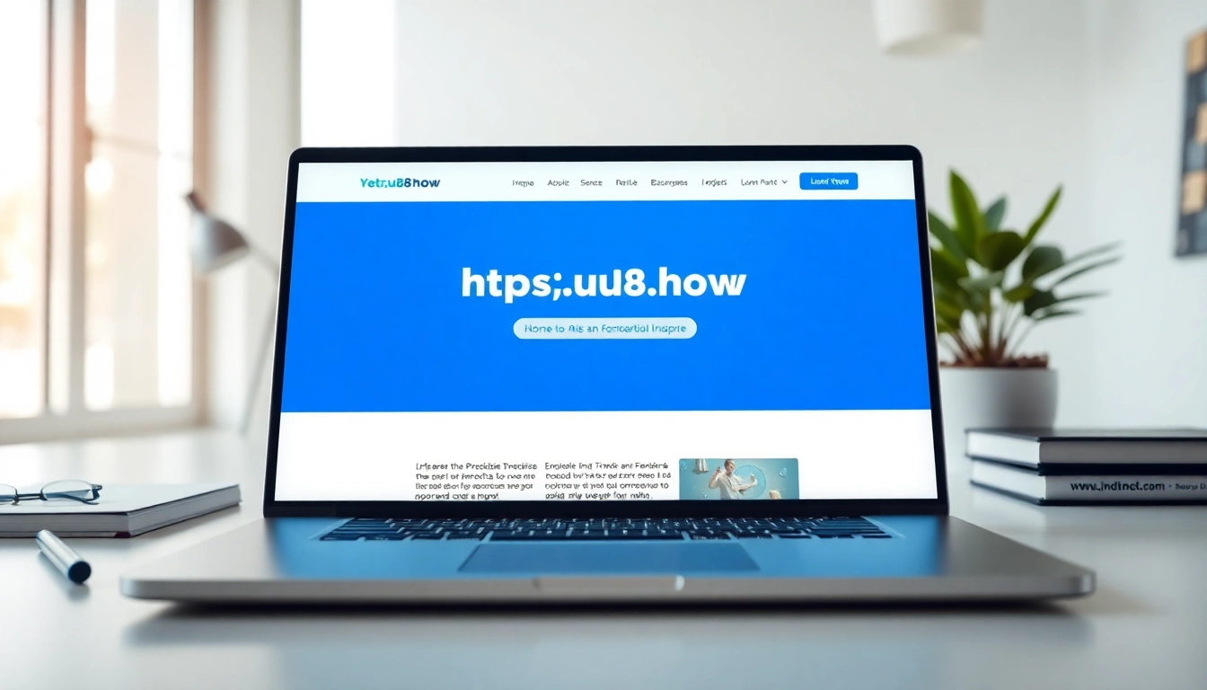Access https://uu88.how/ showcasing a modern website interface in a stylish office setting.