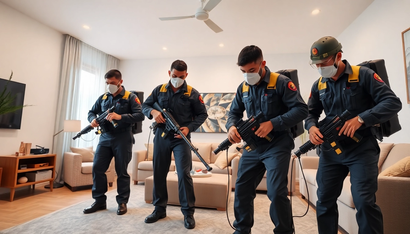 Bed bug exterminators diligently treating a home to ensure safety and effectiveness.