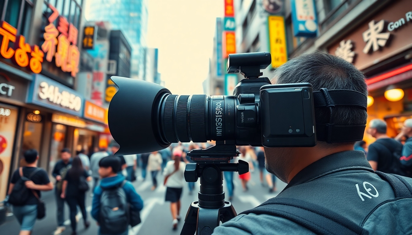 Capture immersive moments with Insta360, a professional camera in a bustling urban setting.