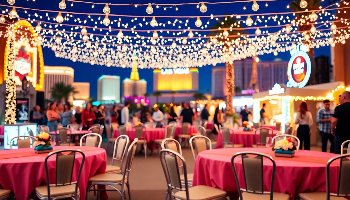 Capture an inviting outdoor event with Party Rentals Las Vegas decor, vibrant colors, and elegant design.