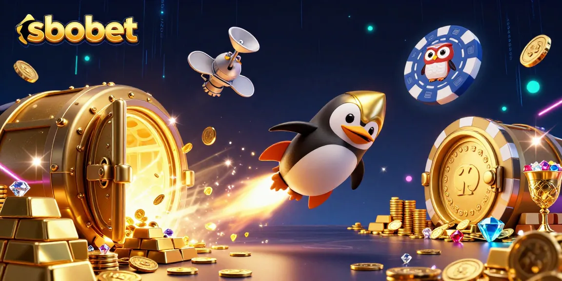 Experience sbobet like never before with a vibrant, animated casino adventure featuring golden coins and treasures.
