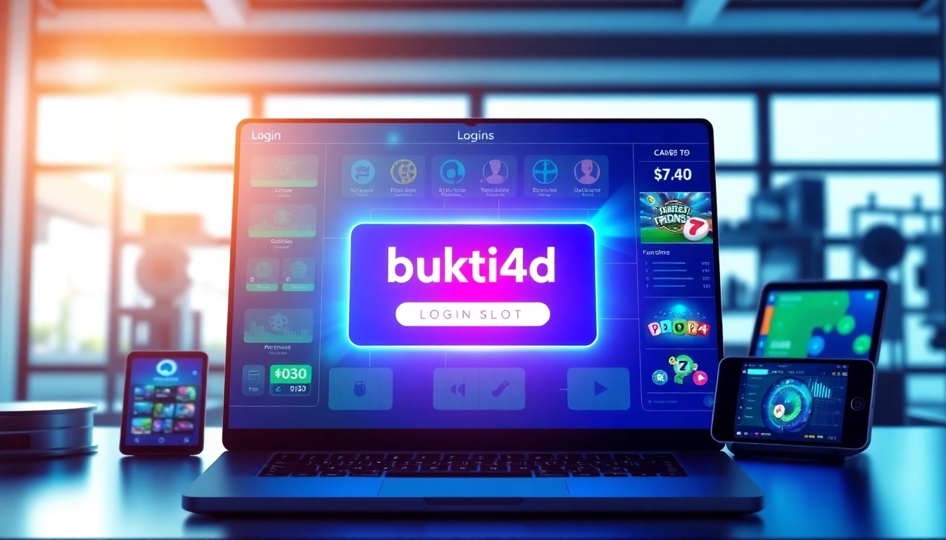 Mencari bukti4d login slot dengan antarmuka digital yang menarik dan tombol cerah.