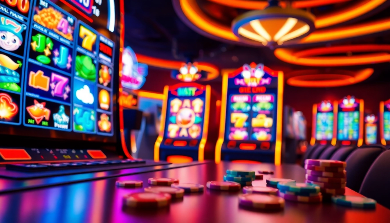 Permainan slot online petanitoto dengan grafik cerah dan suasana kasino yang energik.
