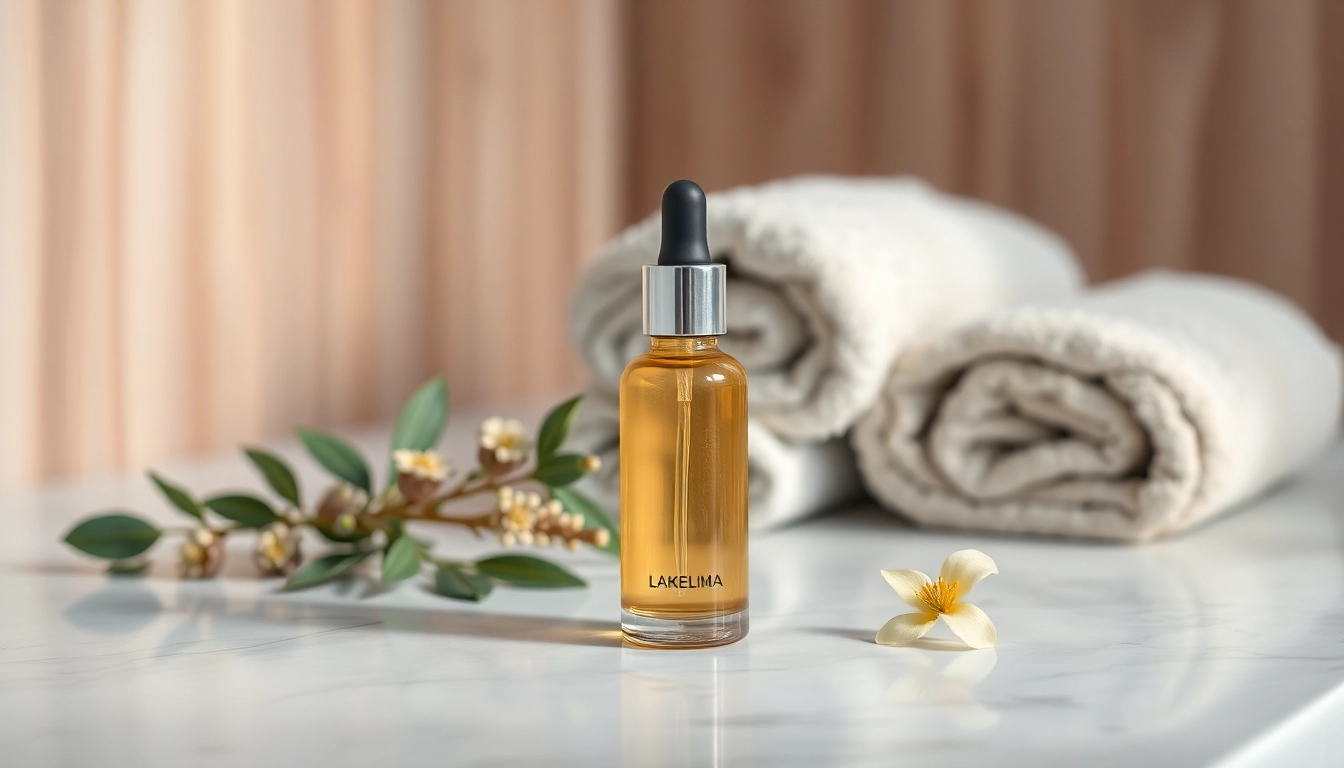 Apply the best EGF serum in a serene, botanical setting showcasing luxury and purity.