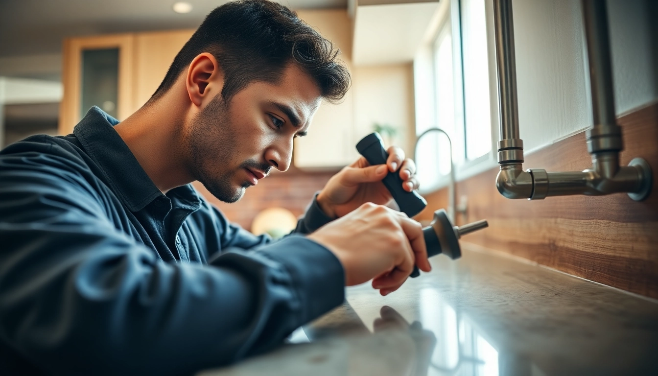 Plumbing knightdale expert repairing pipes in a residential kitchen.