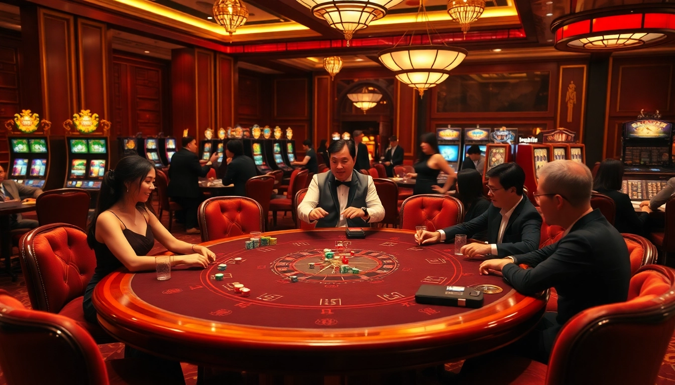 Experience the thrill of Tài xỉu md5 at a vibrant casino with professional players and luxurious tables.