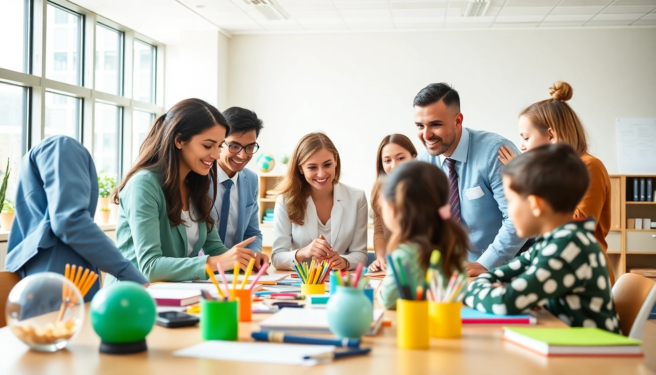 Enhancing Education through collaborative teaching in a vibrant classroom setting.