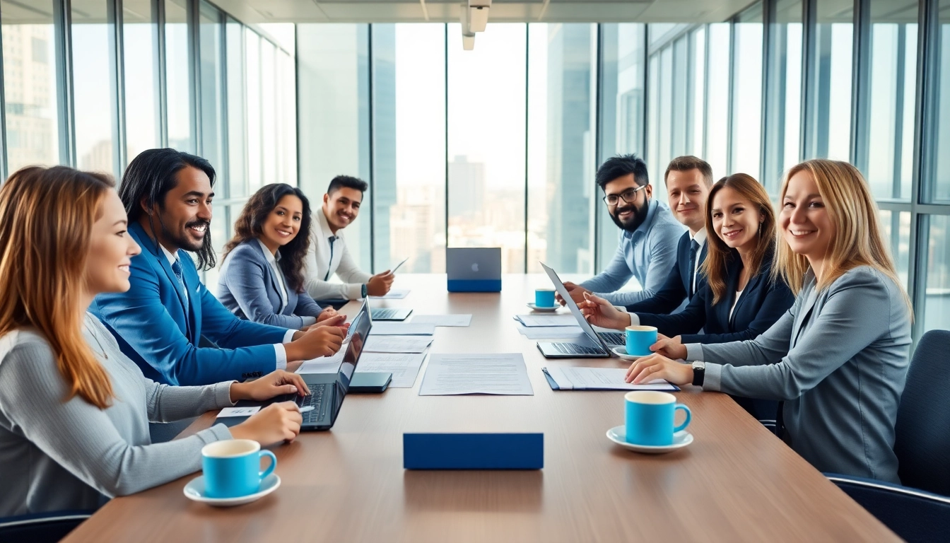 Discussing important contracts and grants during a dynamic business meeting.