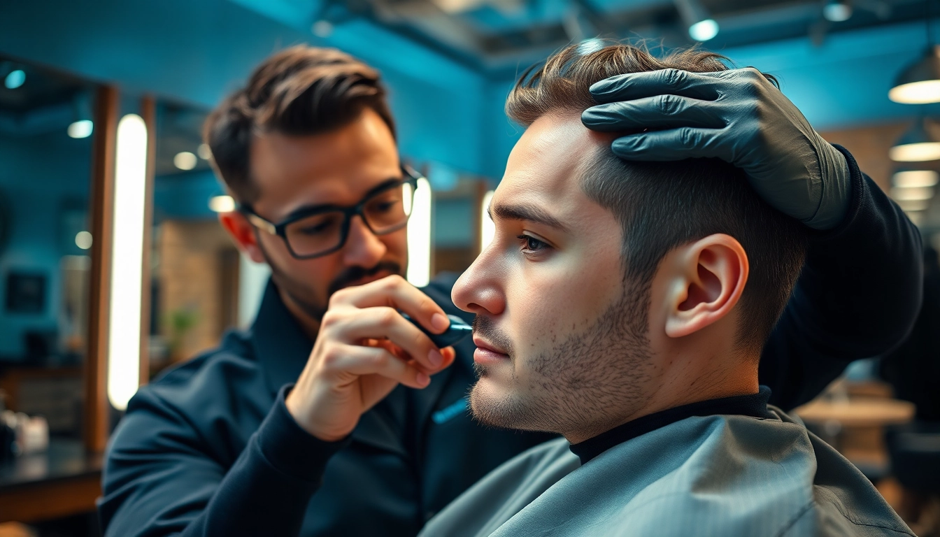 Ace of Fades 212 showcasing a professional hair replacement service in a stylish salon.