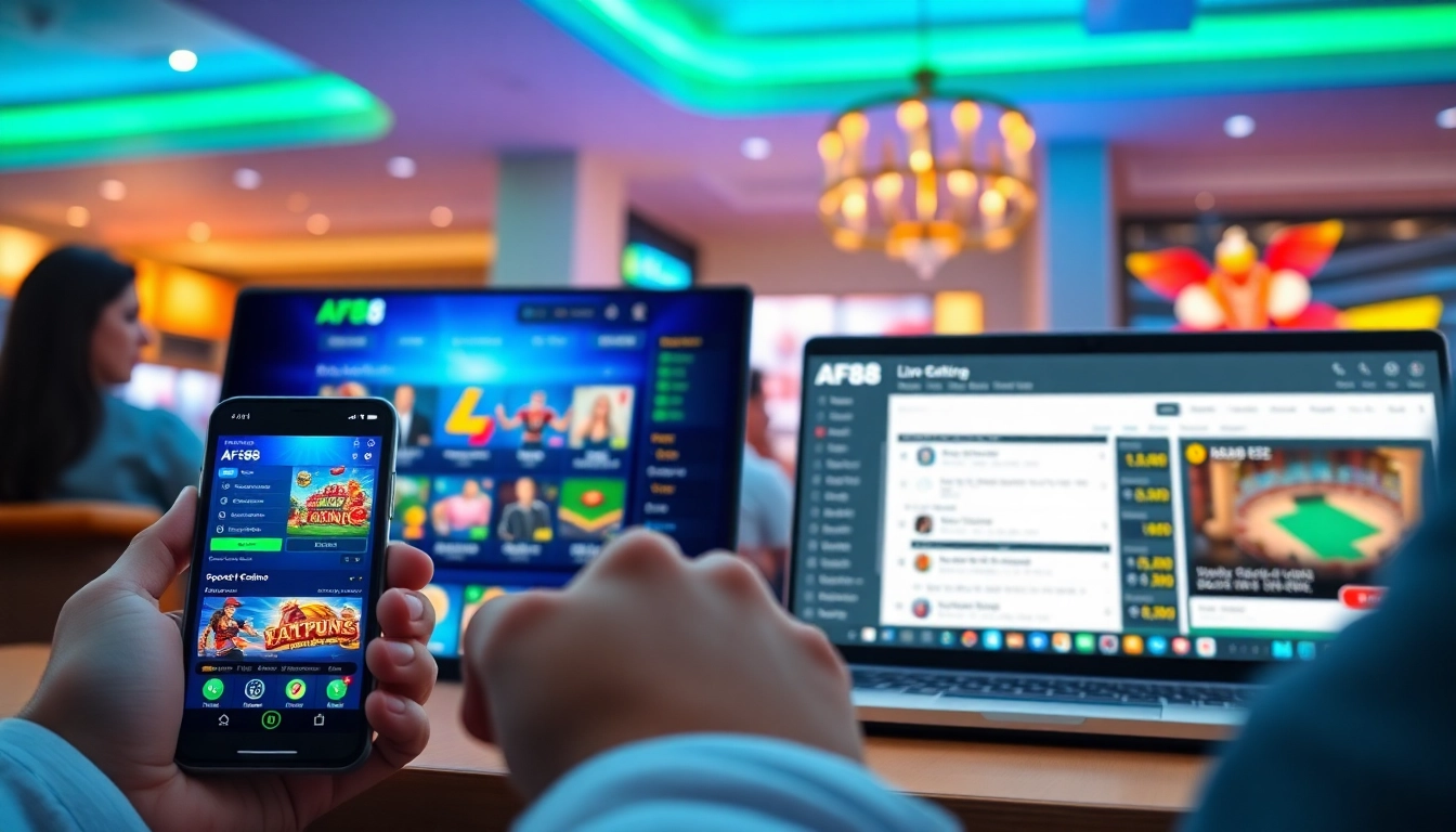 AF88 online gaming platform interface showcasing vibrant games and user engagement