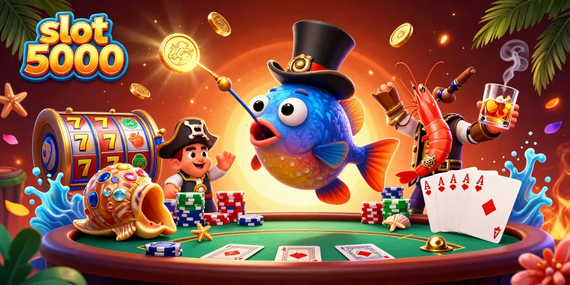 Engage with the exhilarating slot 5000 experience featuring vibrant characters and dynamic casino elements.
